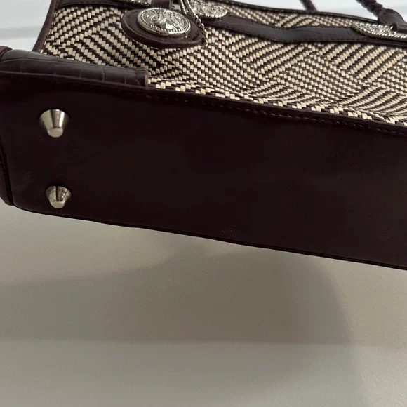 Bueno Brown and Cream Checkered Shoulder Bag - Picture 4 of 14